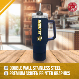 Marquette Golden Eagles Collegiate 40oz Stainless Steel Travel Tumbler with Handle for Alumni - Navy