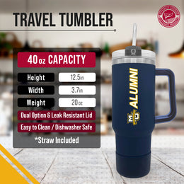 Marquette Golden Eagles Collegiate 40oz Stainless Steel Travel Tumbler with Handle for Alumni - Navy