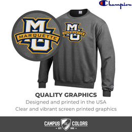 Marquette Golden Eagles Adult Mascot Fleece Crewneck - Charcoal