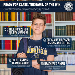 Marquette Golden Eagles NCAA Adult Unisex Starting Fresh T-Shirt - Navy Heather