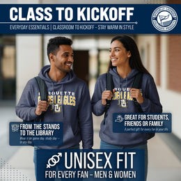 Marquette Golden Eagles NCAA Adult Unisex Starting Fresh Heathered Hooded Fleece Sweatshirt - Navy Heather