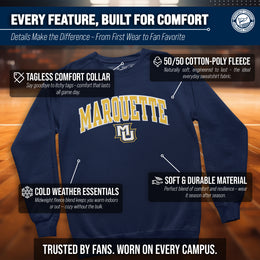 Marquette Golden Eagles Adult Tackle Twill Crewneck - Navy
