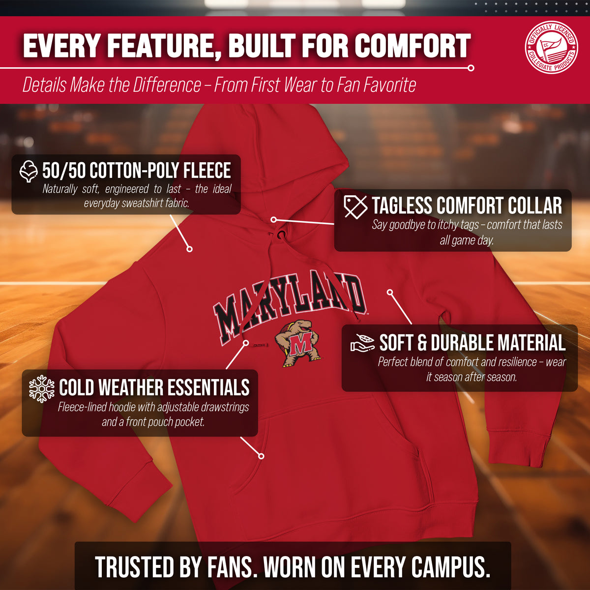 MARY Arch & Logo Gameday Hoodie - Red