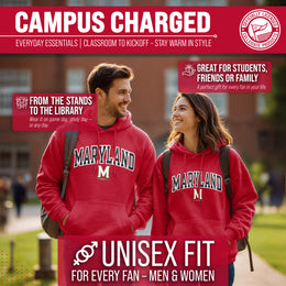Maryland Terrapins NCAA Adult Tackle Twill Hooded Sweatshirt - Red