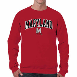Maryland Terrapins Adult Tackle Twill Crewneck - Red