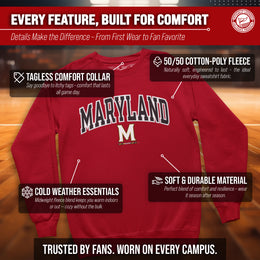 Maryland Terrapins Adult Tackle Twill Crewneck - Red