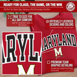 Maryland Terrapins Adult Tackle Twill Crewneck - Red