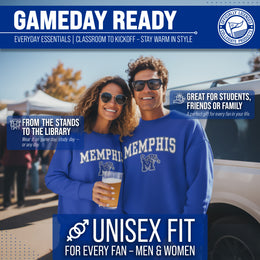 Memphis Tigers Adult Arch & Logo Soft Style Gameday Crewneck Sweatshirt - Royal