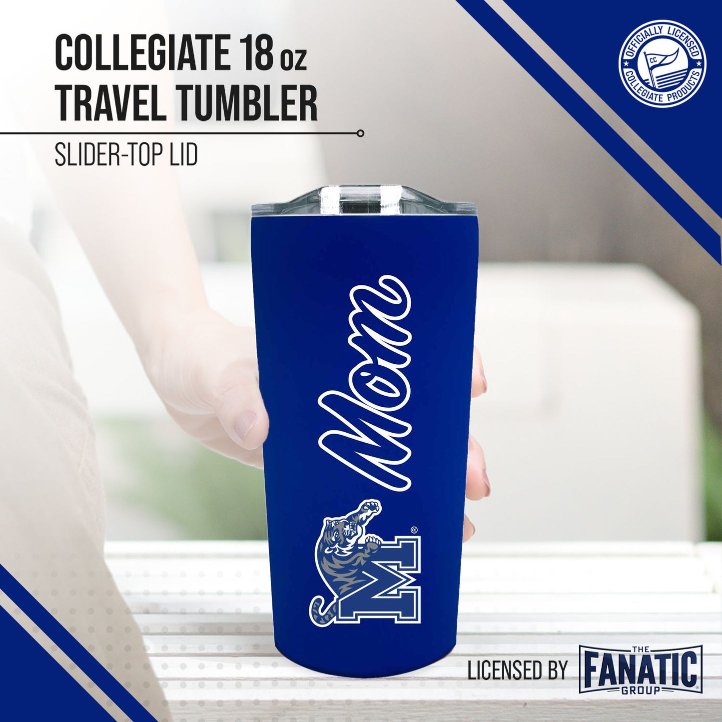 Memphis  Tigers NCAA Stainless Steel Travel Tumbler for Mom - Royal