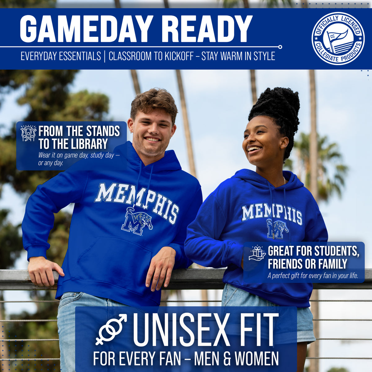 MEM Arch & Logo Gameday Hoodie - Royal