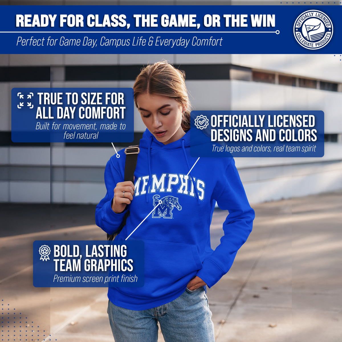 MEM Arch & Logo Gameday Hoodie - Royal