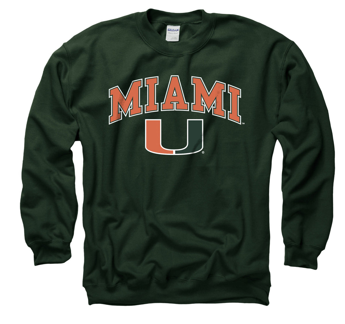 Miami Hurricanes Adult Arch & Logo Soft Style Gameday Crewneck Sweatshirt - Green