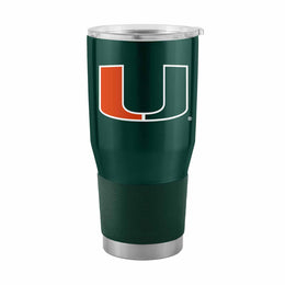 Miami Hurricanes NCAA University 30oz Stainless Steel Vacuum Insulated Game Day Tumbler with Silicone Grip - Hunter Green