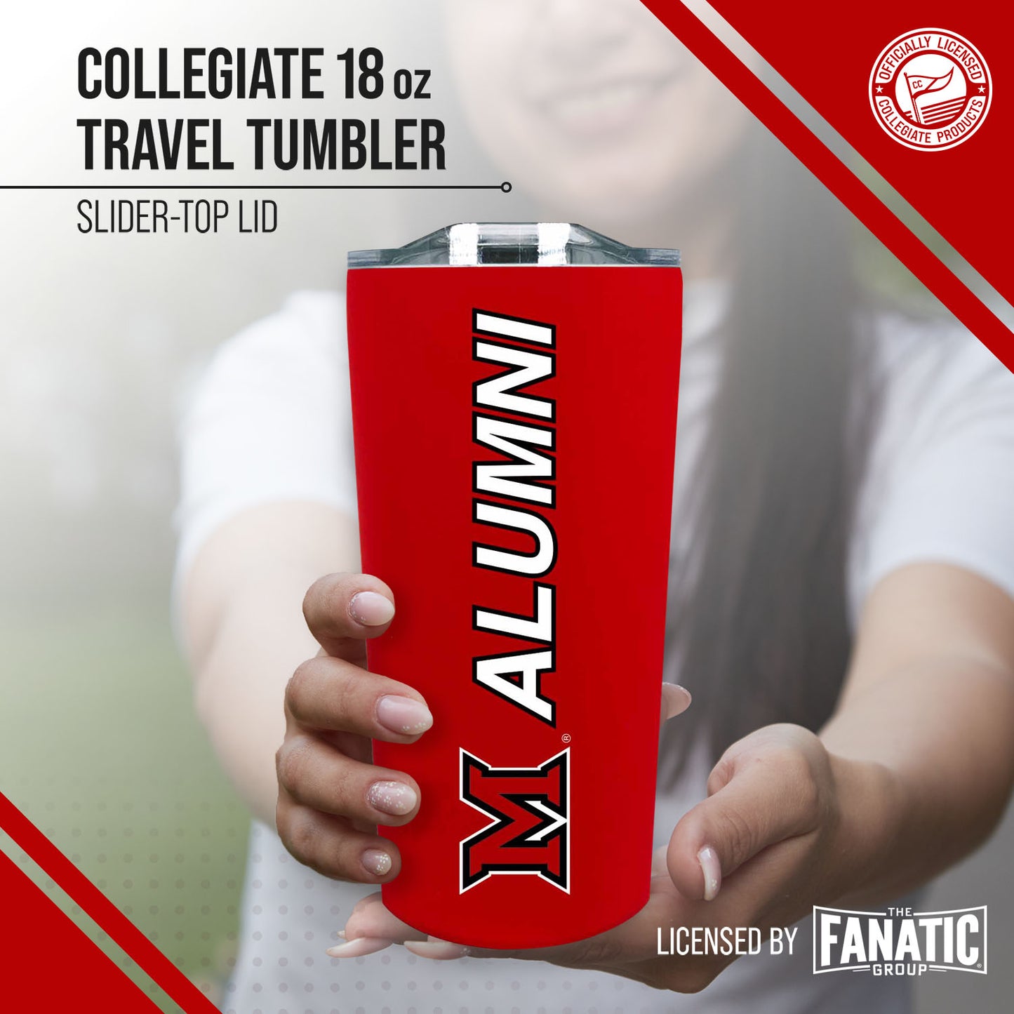 Miami Redhawks Collegiate Stainless Steel Travel Tumbler for Alumni - Red