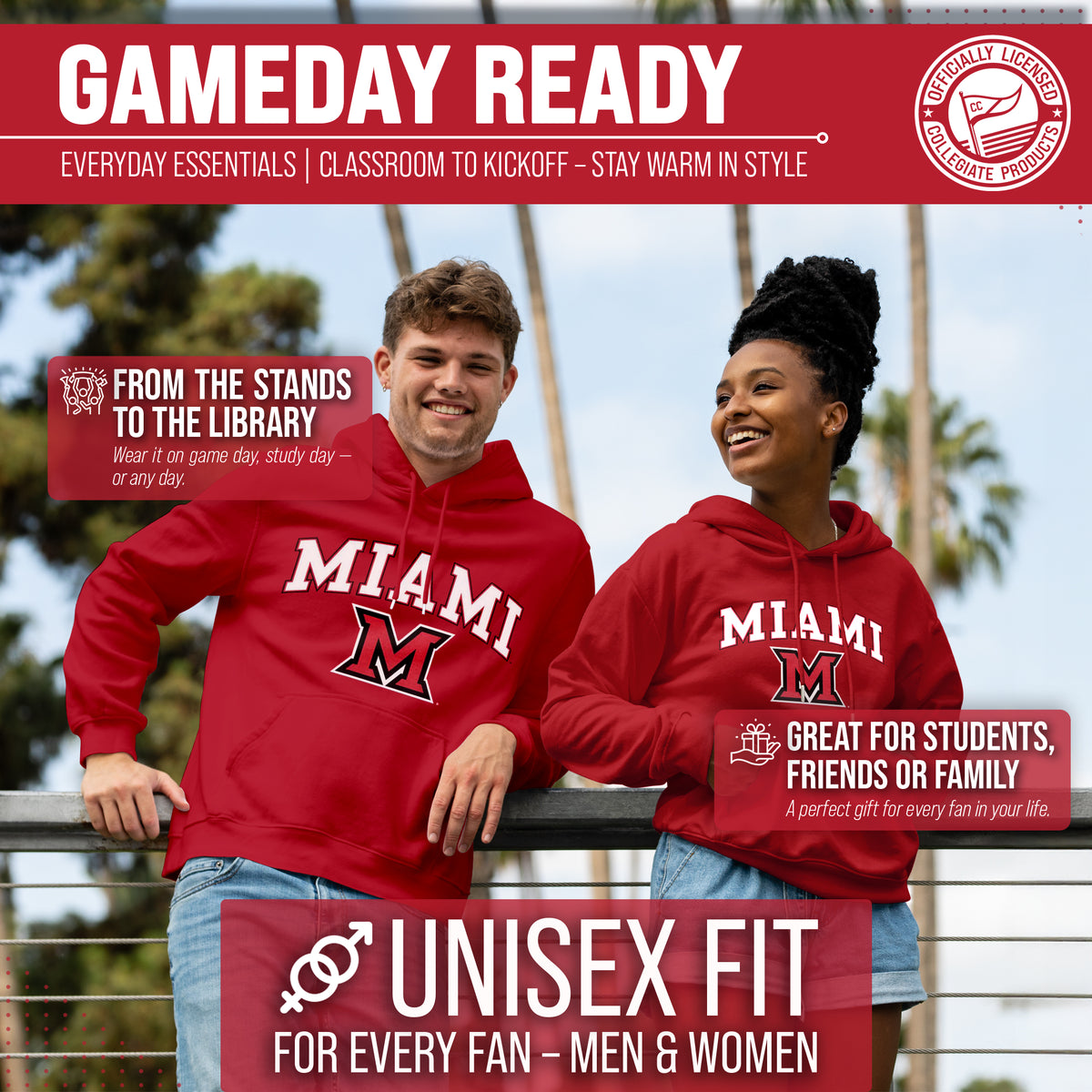 MIAO Arch & Logo Gameday Hoodie - Red