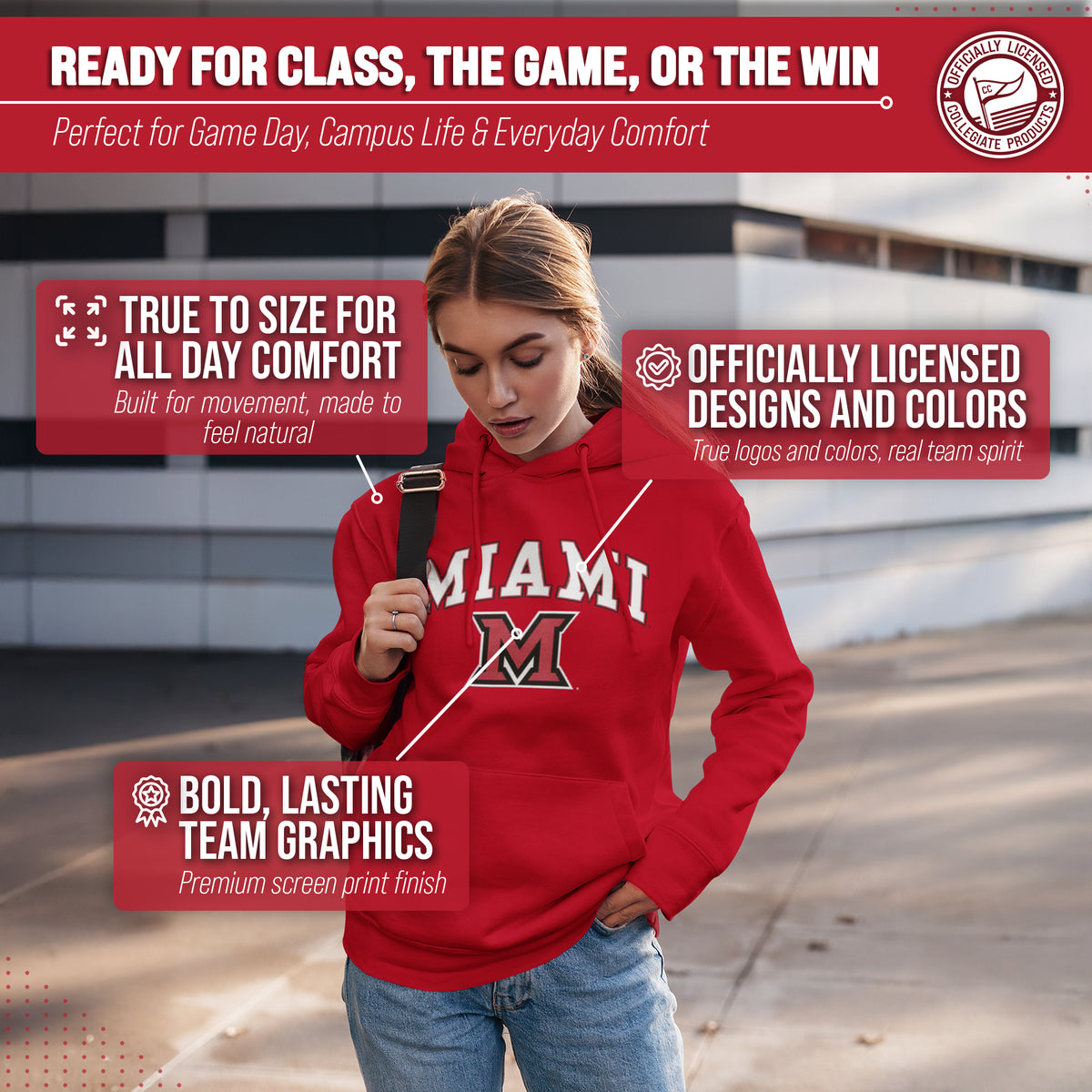 MIAO Arch & Logo Gameday Hoodie - Red