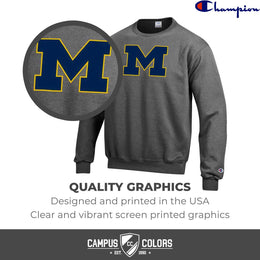 Michigan Wolverines Adult Mascot Fleece Crewneck - Charcoal