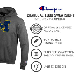 Michigan Wolverines Adult Mascot Fleece Hooded Sweatshirt - Charcoal