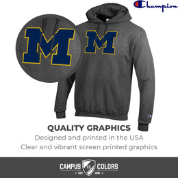 Michigan Wolverines Adult Mascot Fleece Hooded Sweatshirt - Charcoal