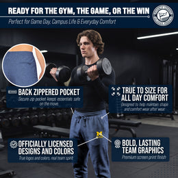 Michigan Wolverines NCAA Men’s University Cloud Jersey Performance Jogger Pants with Drawstring Waistband - Navy Heather