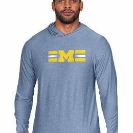 Michigan Wolverines  Scholarship Cloud Jersey Hoodie Long Sleeve - Navy Heather