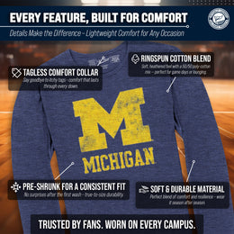 Michigan Wolverines NCAA MVP Adult Long-Sleeve Shirt - Navy