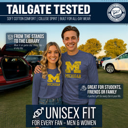 Michigan Wolverines NCAA MVP Adult Long-Sleeve Shirt - Navy