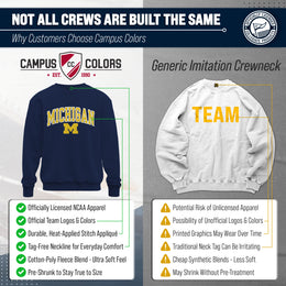 Michigan Wolverines NCAA Tackle Twill Crewneck Sweatshirt Men Women - Navy