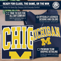 Michigan Wolverines NCAA Tackle Twill Crewneck Sweatshirt Men Women - Navy