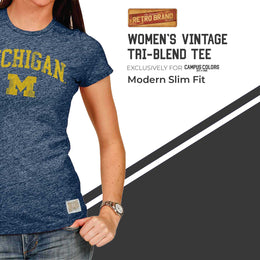 Michigan Wolverines University Women's T-Shirt  - Navy