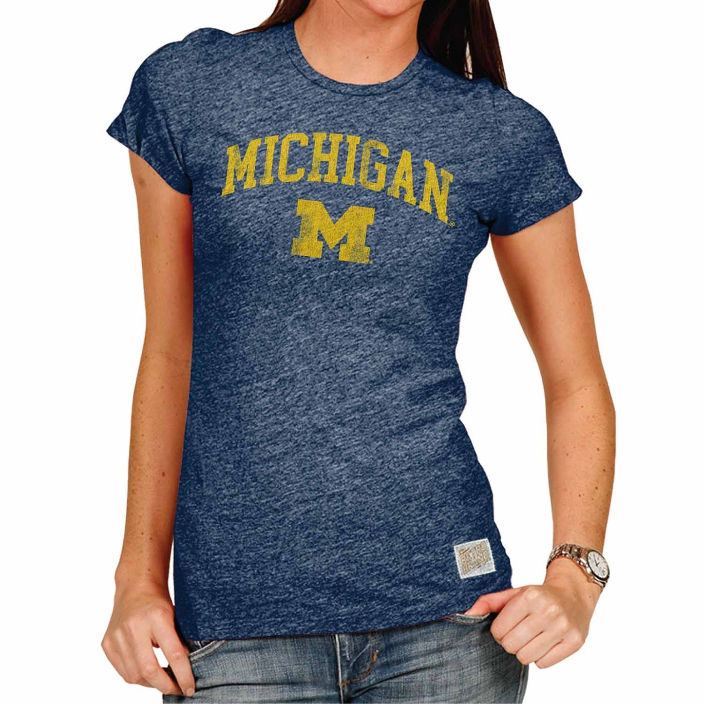 Michigan Wolverines University Women's T-Shirt  - Navy