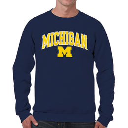 Michigan Wolverines NCAA Tackle Twill Crewneck Sweatshirt Men Women - Navy