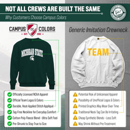 Michigan State Spartans Adult Tackle Twill Crewneck - Green