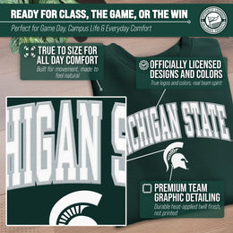 Michigan State Spartans Adult Tackle Twill Crewneck - Green