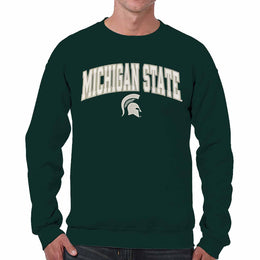 Michigan State Spartans Adult Tackle Twill Crewneck - Green