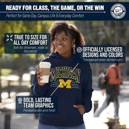 Michigan Wolverines NCAA Adult Unisex Overtime Classics Hooded Fleece Sweatshirt - Navy