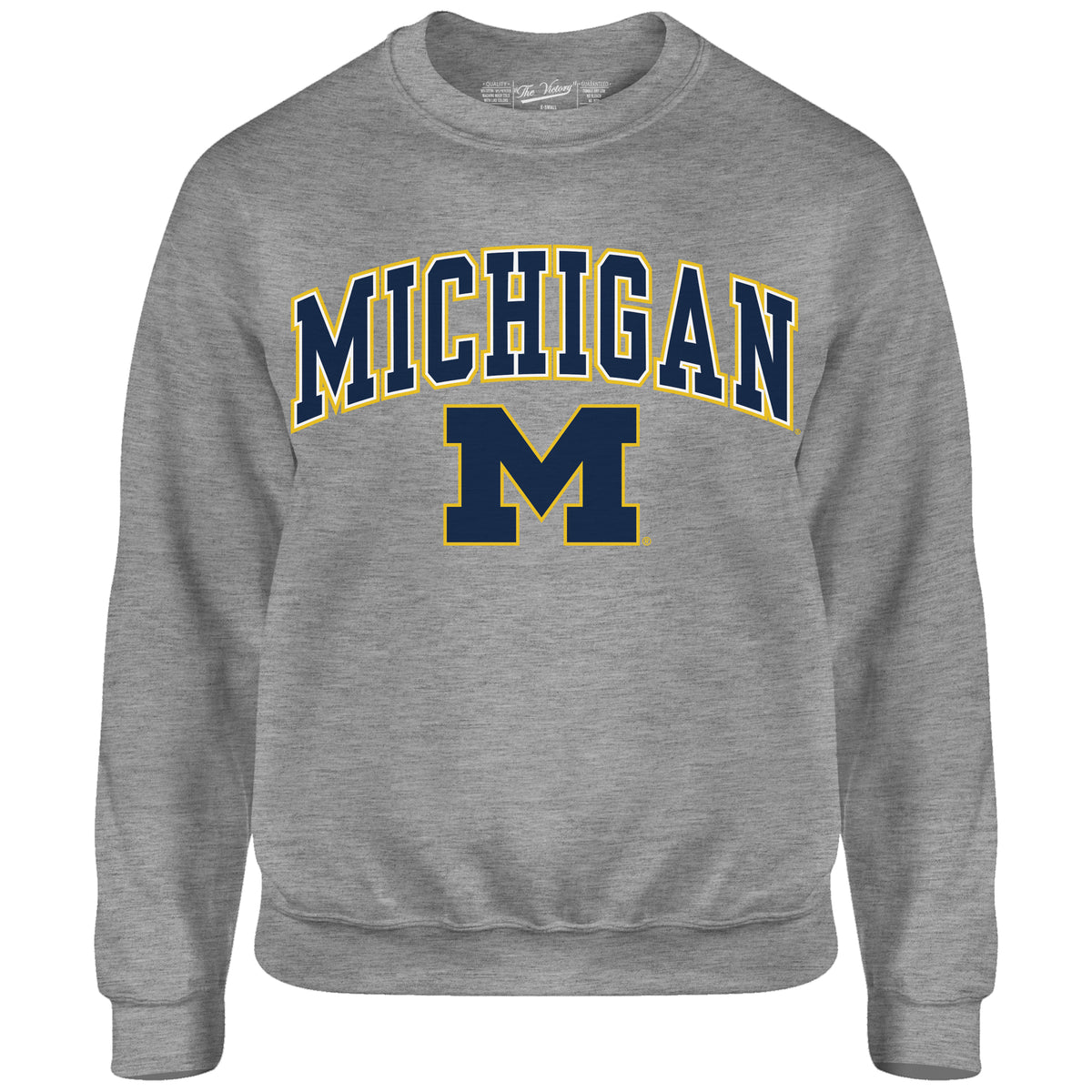 Michigan Wolverines Adult Arch & Logo Soft Style Gameday Crewneck Sweatshirt - Gray