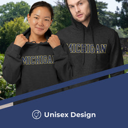 Michigan Wolverines NCAA Adult Cotton Blend Charcoal Hooded Sweatshirt - Charcoal