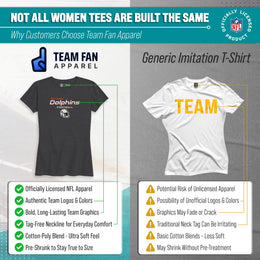 Miami Dolphins Women's NFL Football Helmet Short Sleeve Tagless T-Shirt - Charcoal