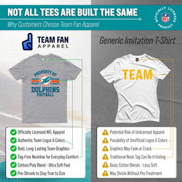 Miami Dolphins NFL Adult Property Of T-Shirt - Sport Gray