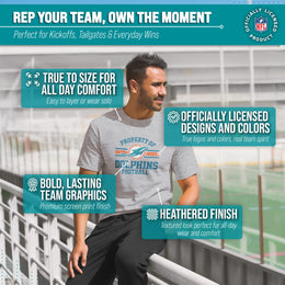 Miami Dolphins NFL Adult Property Of T-Shirt - Sport Gray