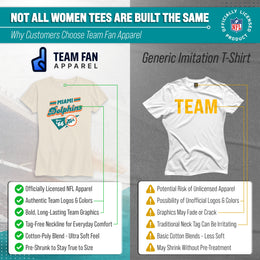 Miami Dolphins NFL Womens Vintage Charm Tag-Less Soft T-Shirt - Birch