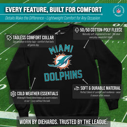 Miami Dolphins NFL Adult Gameday Football Crewneck Sweatshirt - Black