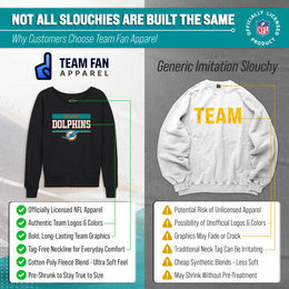Miami Dolphins NFL Womens Team Block French Terry Slouchy Top - Charcoal