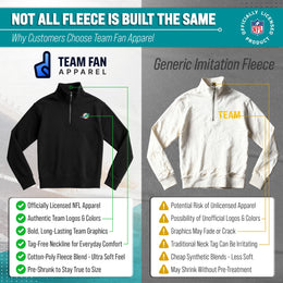 Miami Dolphins NFL Adult Unisex Team Logo Quarter Zip Pullover Sweatshirt - Black