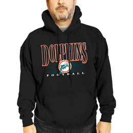 Miami Dolphins NFL Adult Unisex Overtime Blueprint Soft Fleece Hooded Sweatshirt - Black