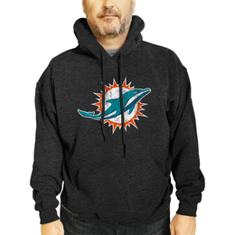 Miami Dolphins NFL Adult Unisex Modern Throwback Ultra Soft Fleece Hooded Sweatshirt - Black