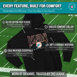Miami Dolphins NFL Adult Unisex Overtime Blueprint Soft Fleece Hooded Sweatshirt - Black