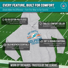 Miami Dolphins NFL Adult Property Of Hooded Sweatshirt - Sport Gray