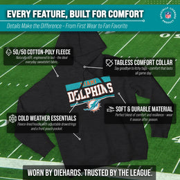 Miami Dolphins NFL Adult Gameday Charcoal Hooded Sweatshirt - Charcoal